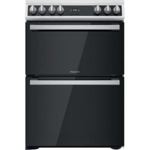Hotpoint 60cm Double Oven Cooker with Ceramic Hob | White | HDT67V9H2CW