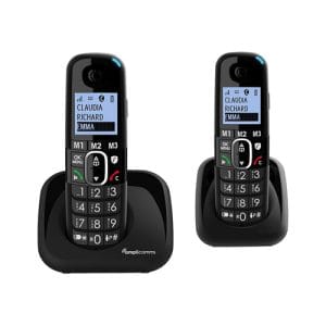 Amplicomms BigTel 1502 Cordless Big Button Phone for Elderly Duo | Black | ATL1423457