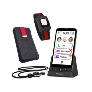 Swissvoice S510-C Smartphone for Seniors with Charging Dock Emergency Bracelet & Slip Case | ATL1427462