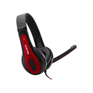Canyon Wired Stereo Headphones | Black & Red | CNS-CHSC1BR