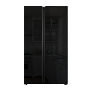 Powerpoint American Style Fridge Freezer | Black Glass | P9917SKBLG