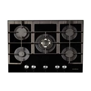 Nordmende 70cm 5 Burner Gas on Glass Hob | Black | HGX703BGL