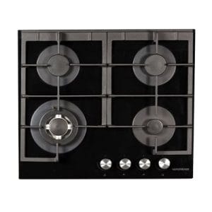 Nordmende 60cm 4 Burner Gas Hob | Black Glass | HGX603BGL
