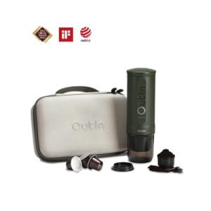 OutIn Nano Portable Electric Espresso Coffee Machine Travel Kit | Forest Green