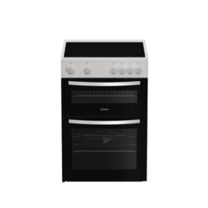 Indesit 60cm Electric Double Cooker with Ceramic Hob | White | IDE6VMW