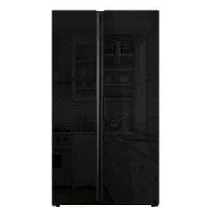 Powerpoint American Style Fridge Freezer | Black Glass | P98317SKBLG