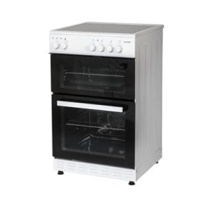 Powerpoint 50cm Double Cavity Cooker with Ceramic Hob | White | P05C2SWH