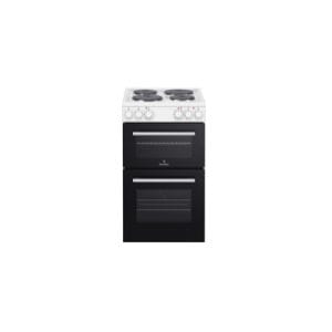 Powerpoint 50cm Twin Cavity Electric Cooker with Solid Plate Hob | White | P05E2AW